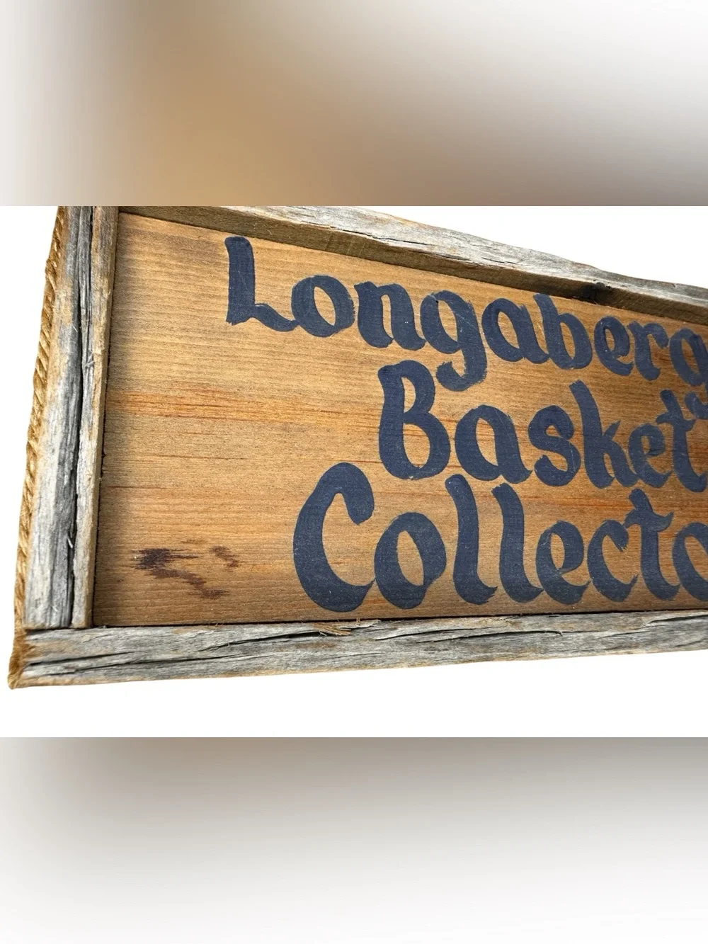 Longaberger Basket Collector Rustic Handmade Hanging Sign – EUC